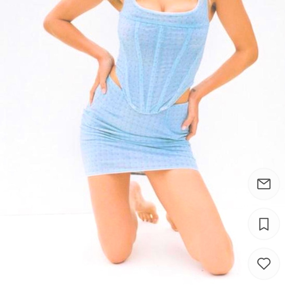 Miaou Moni mini skirt blue plaid size medium